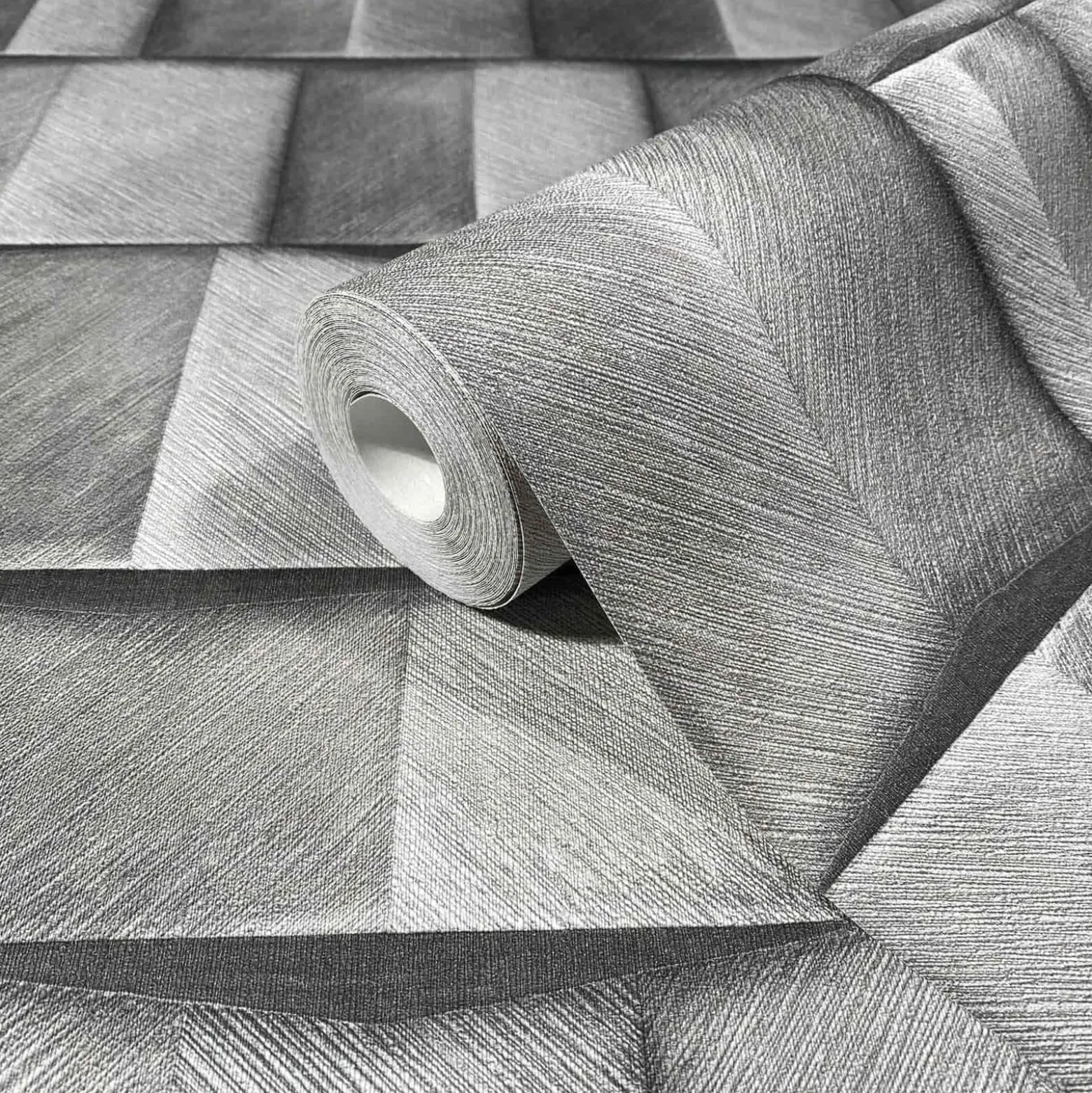 Vliestapete Holzoptik 3D-Effekt Grafik Grau 35381