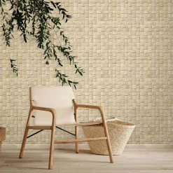 Vliestapete Holzoptik 3D-Effekt Grafik Beige Creme 45740