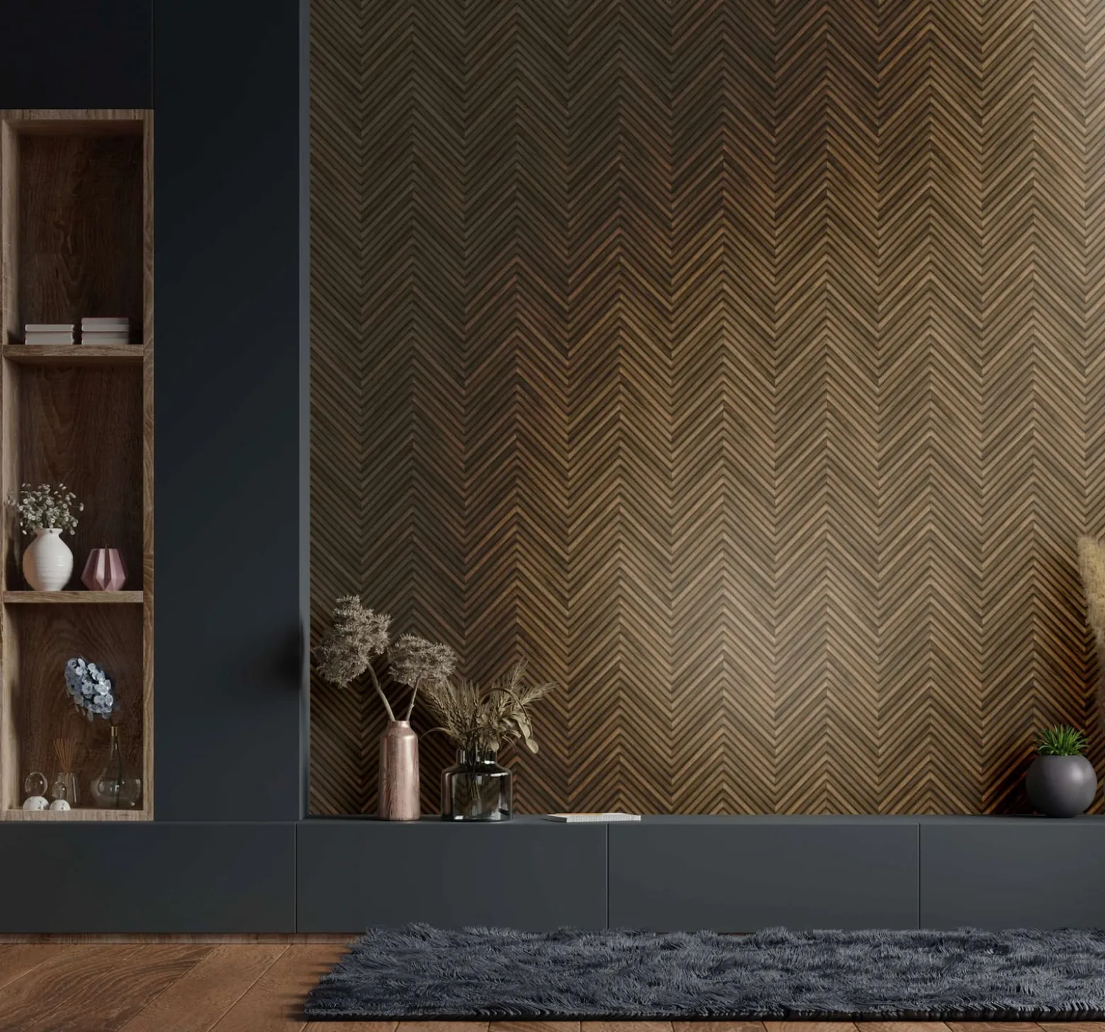 Vliestapete Holzoptik Fischgräte Braun Beige 33377