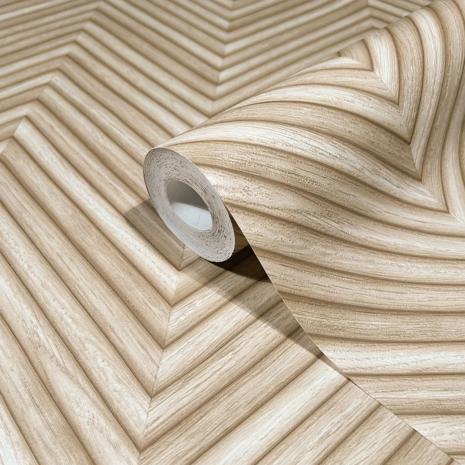 Vliestapete Holzoptik Fischgräte Beige Braun 33376
