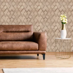 Vliestapete Holzoptik Grafisch Beige Braun 81675