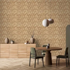 Vliestapete Holzoptik Grafisch Rauten Beige 81676