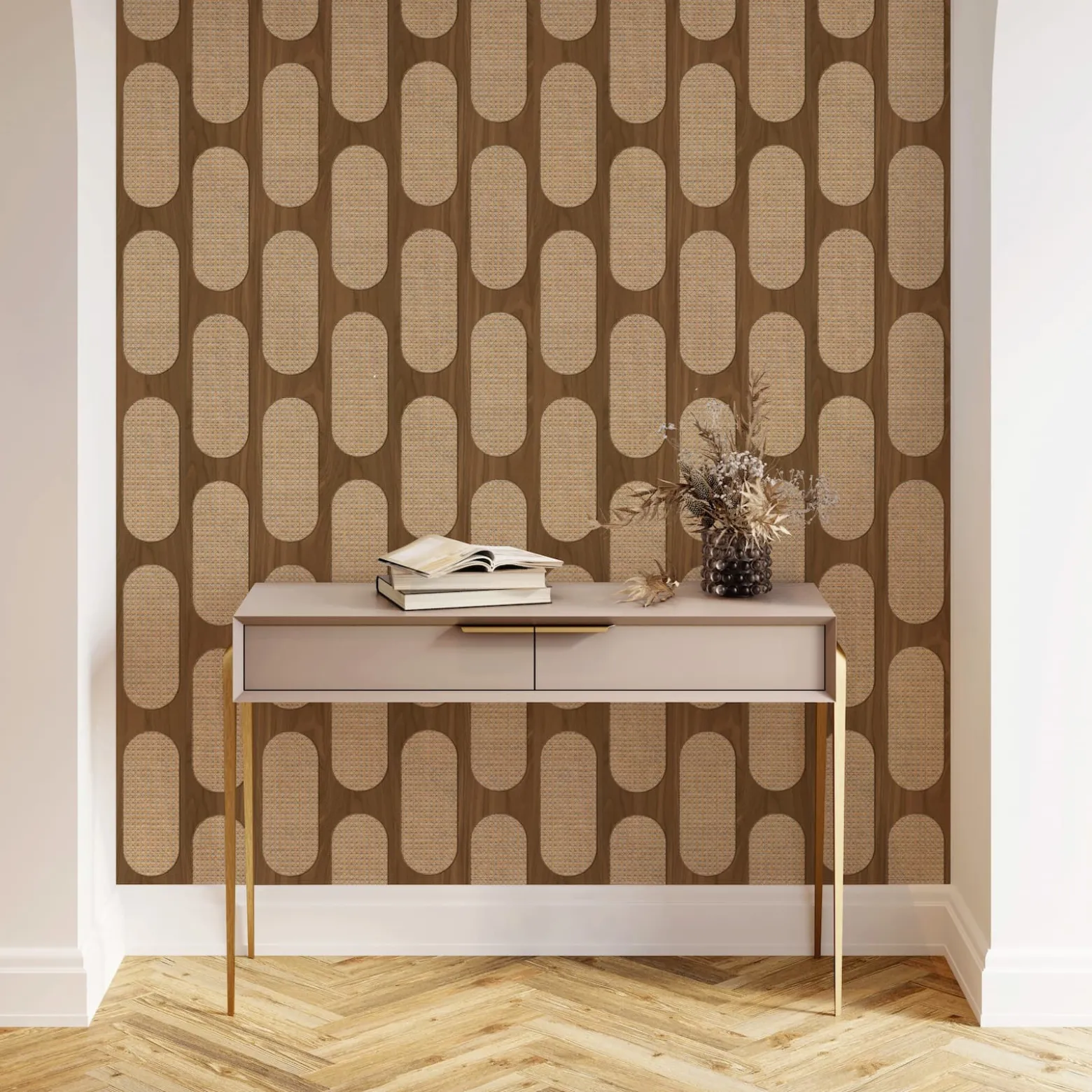 Vliestapete Holzoptik Grafik Braun Beige 81637