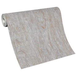 Vliestapete Holz Optik Grau Kupfer Metallic 10307-10