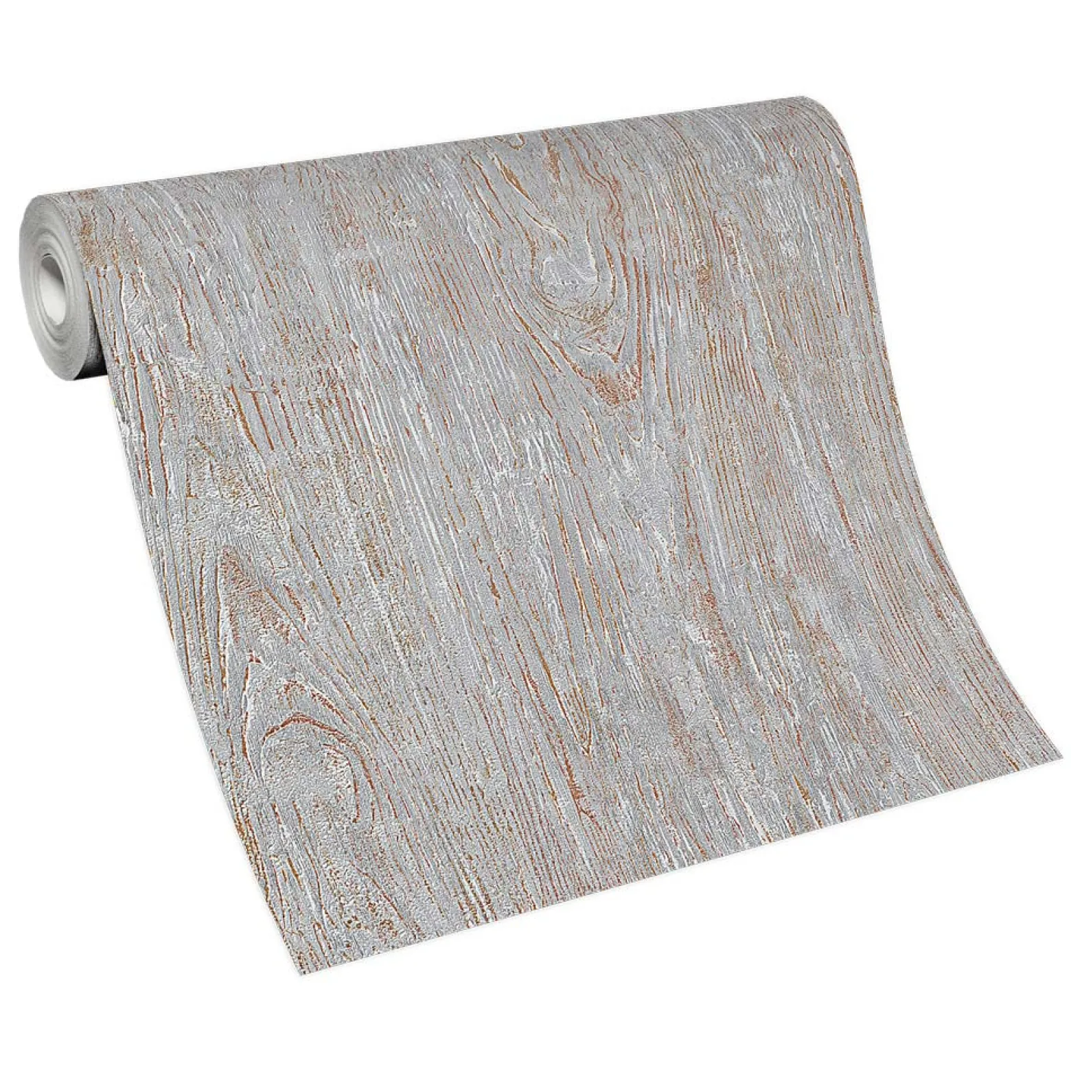 Vliestapete Holz Optik Grau Kupfer Metallic 10307-10