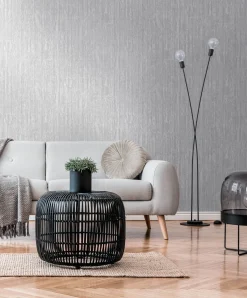 Vliestapete Holzoptik Grau Silber Metallic 39561-2