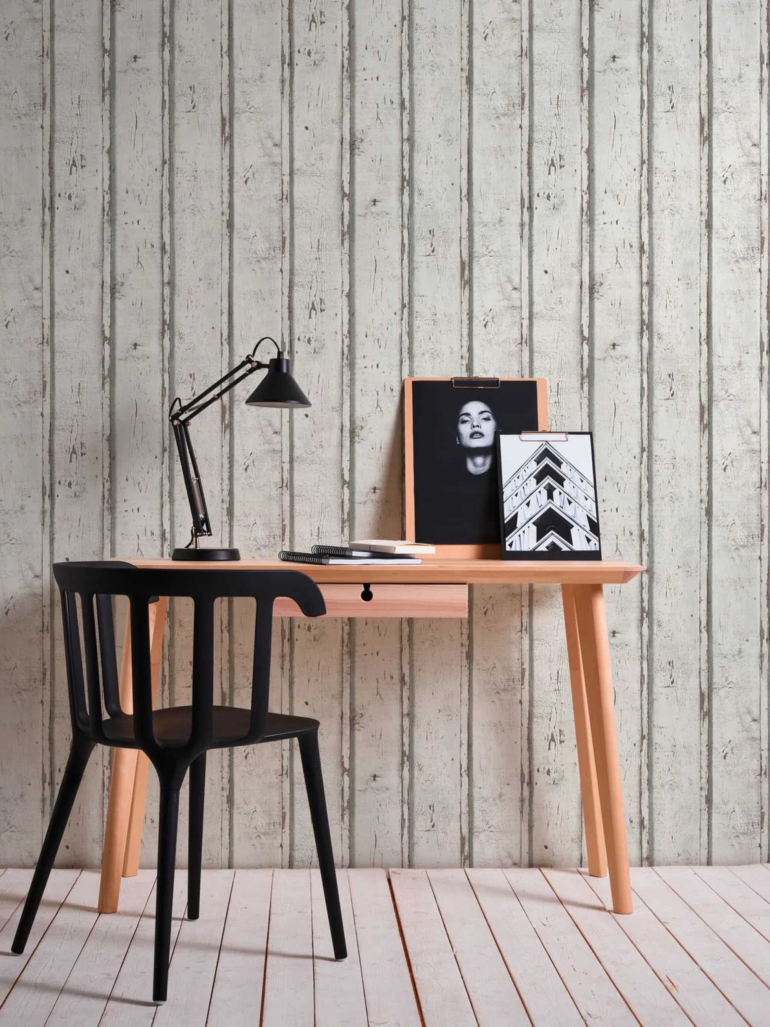 Vliestapete Holz-Optik Holzwand weiß Lutèce 95370-1