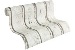 Vliestapete Holz-Optik Holzwand weiß Lutèce 95370-1