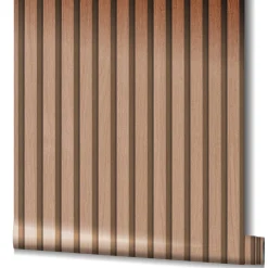 Vliestapete Holz Optik Paneele Kupfer Metallic 33397