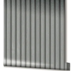Vliestapete Holz Optik Paneele Silber Metallic 33395