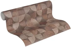 Vliestapete Holz-Optik Retro dunkelbraun 36913-1