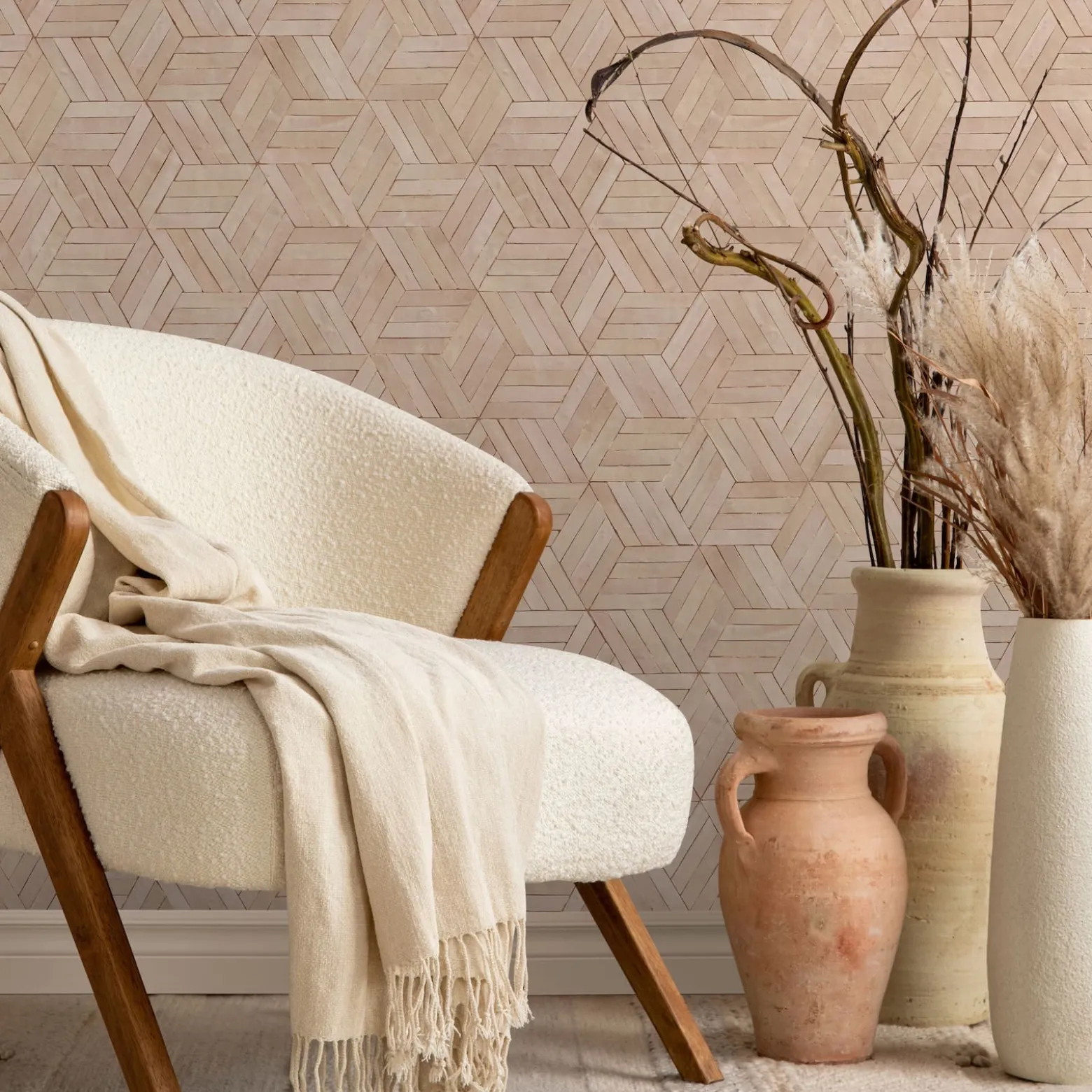 Vliestapete Holzoptik Shabby Stil Beige 89001