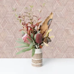 Vliestapete Holzoptik Shabby Stil Rosa Grau 89002