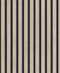 Vliestapete Holz Optik Streifen Beige Schwarz A63601
