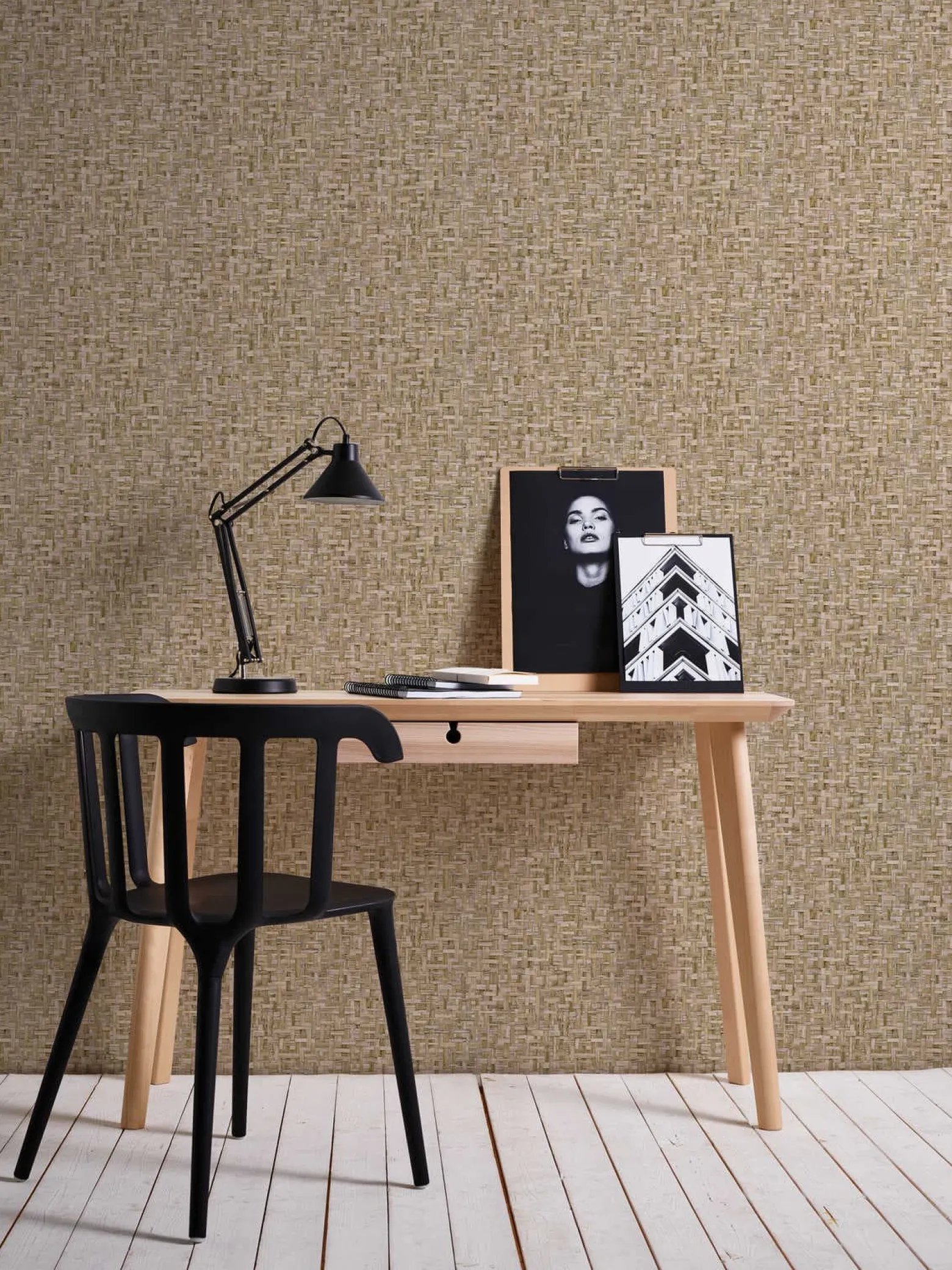 Vliestapete Holz Rattan beige braun 37706-2