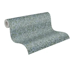Vliestapete Holz Rattan blau 37706-3