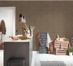 Vliestapete Holz Rattan braun 37706-1