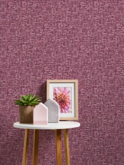 Vliestapete Holz Rattan pink 37706-5