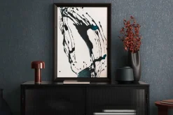 Vliestapete Holz Rinde Blau Kupfer Metallic 39562-2