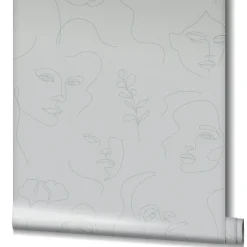 Vliestapete Illustration Grau Silber Metallic 82436
