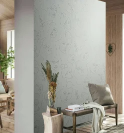 Vliestapete Illustration Grau Silber Metallic 82436