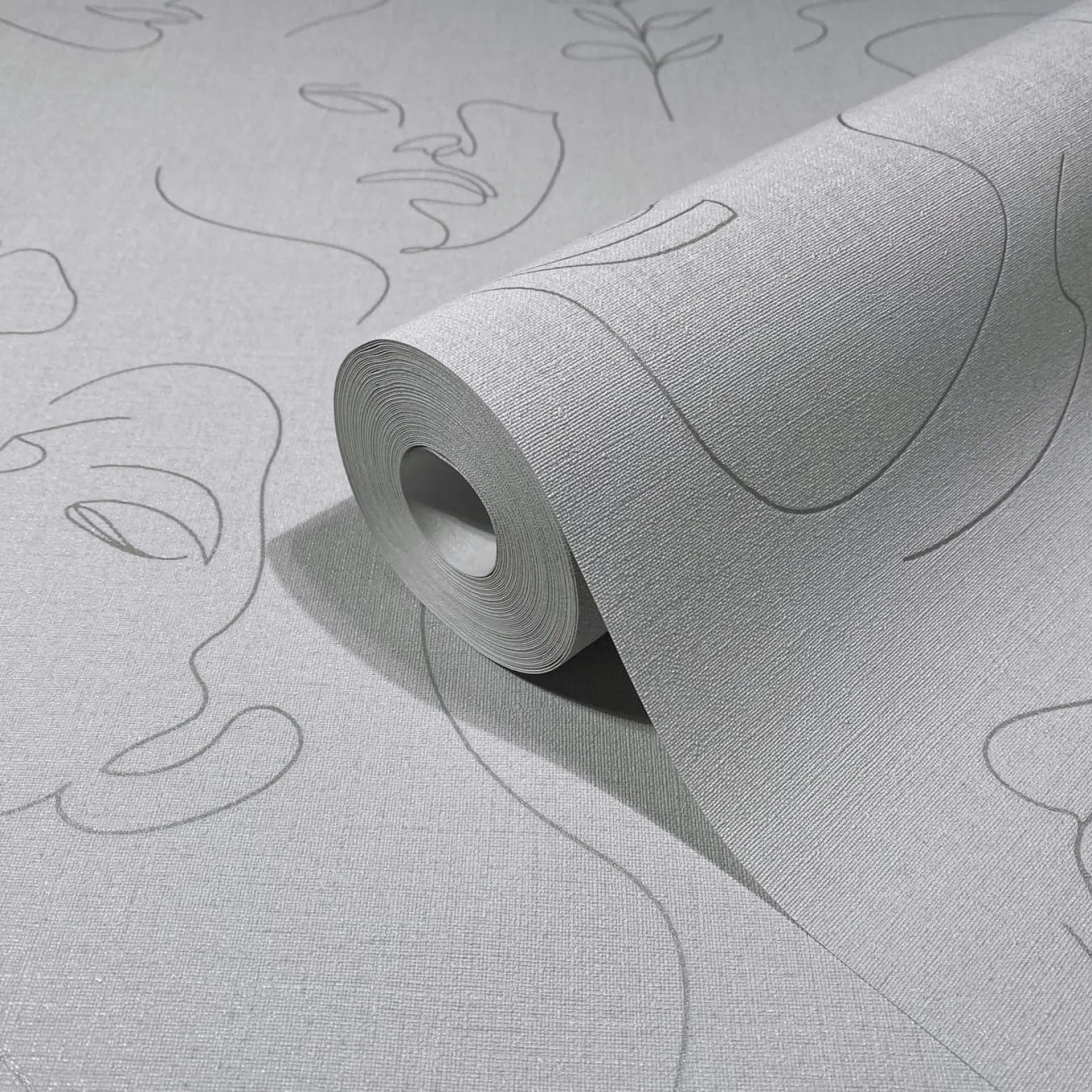 Vliestapete Illustration Grau Silber Metallic 82436