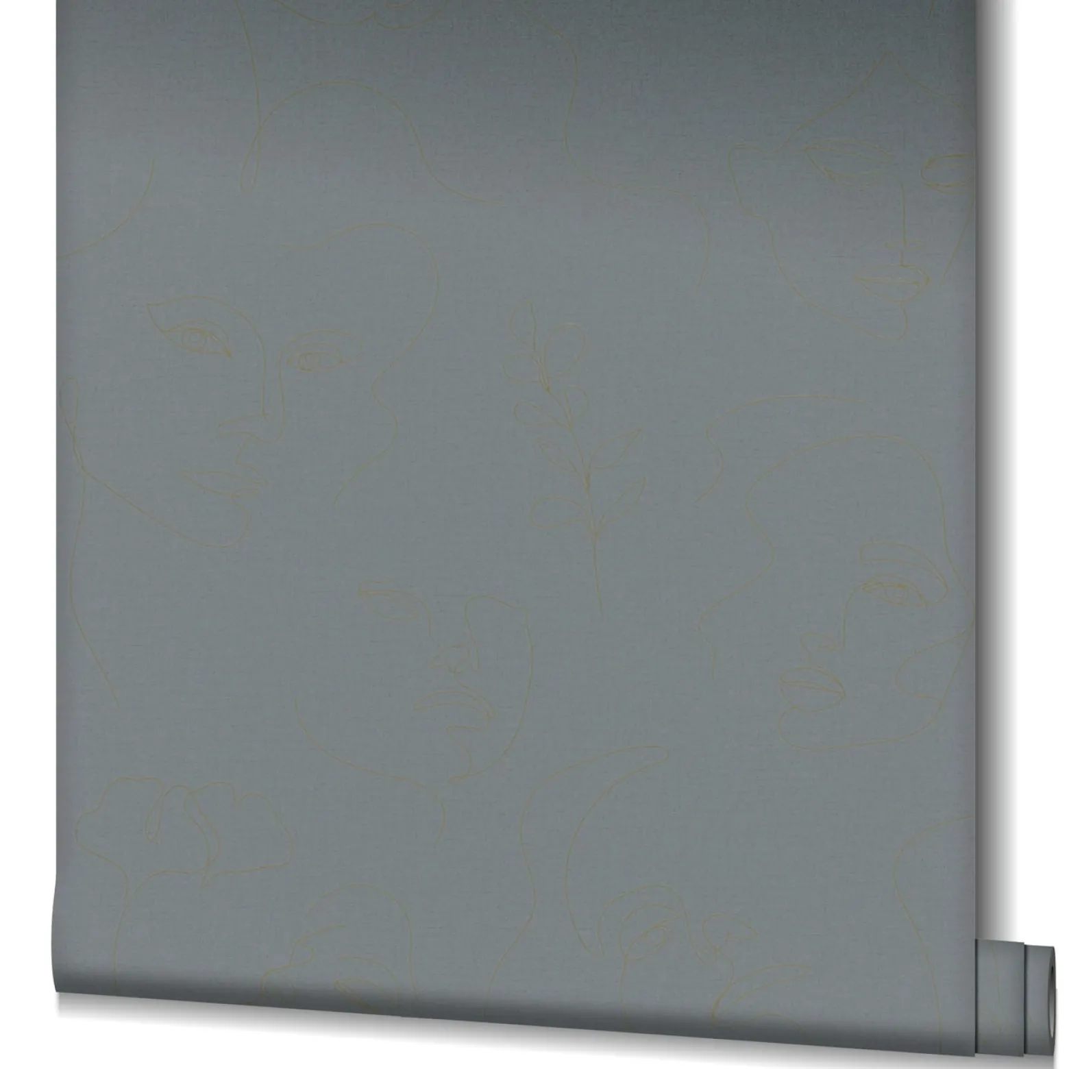 Vliestapete Illustration Grau Gold Metallic 82438