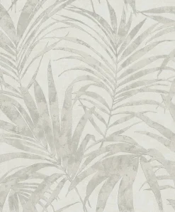 Vliestapete Ivy Blätter Weiß Beige 82270 Novamur