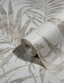 Vliestapete Ivy Blätter Weiß Beige 82270 Novamur