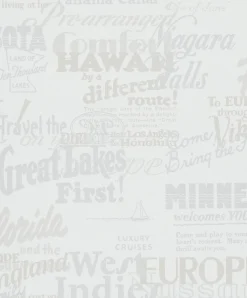 Vliestapete Ivy Schrift Weiß Beige 82326 Novamur