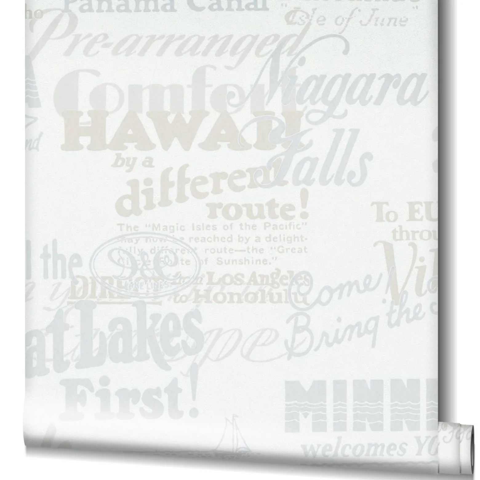 Vliestapete Ivy Schrift Weiß Beige 82326 Novamur