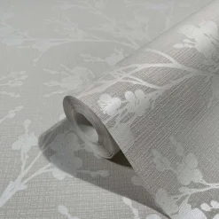 Vliestapete Ivy Struktur Blumen Beige 82314 Novamur