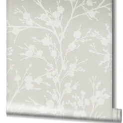 Vliestapete Ivy Struktur Blumen Beige 82314 Novamur