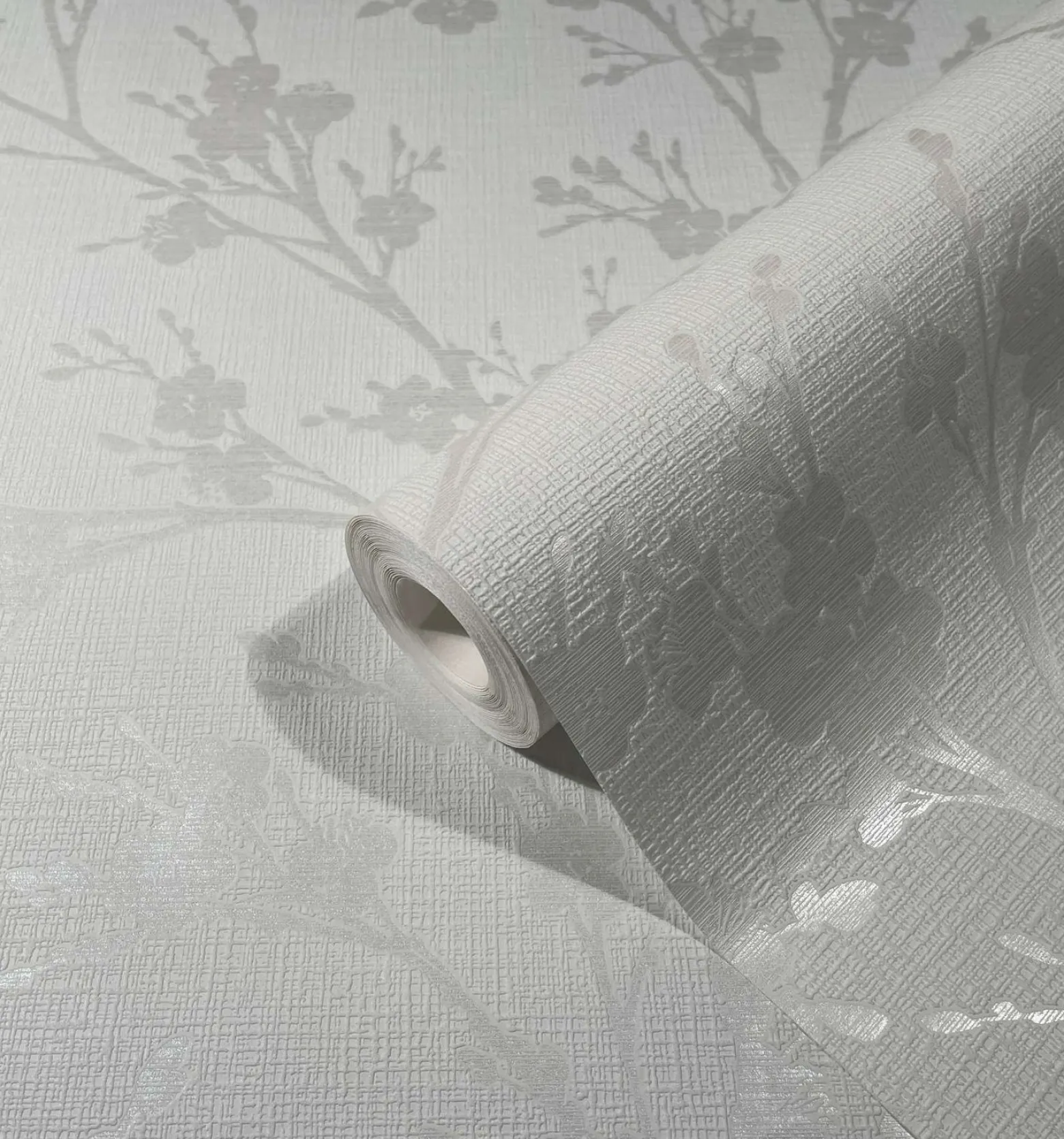 Vliestapete Ivy Struktur Blumen Weiß 82313 Novamur