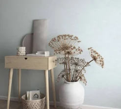 Vliestapete Ivy Uni Struktur Grau Blau 82278 Novamur