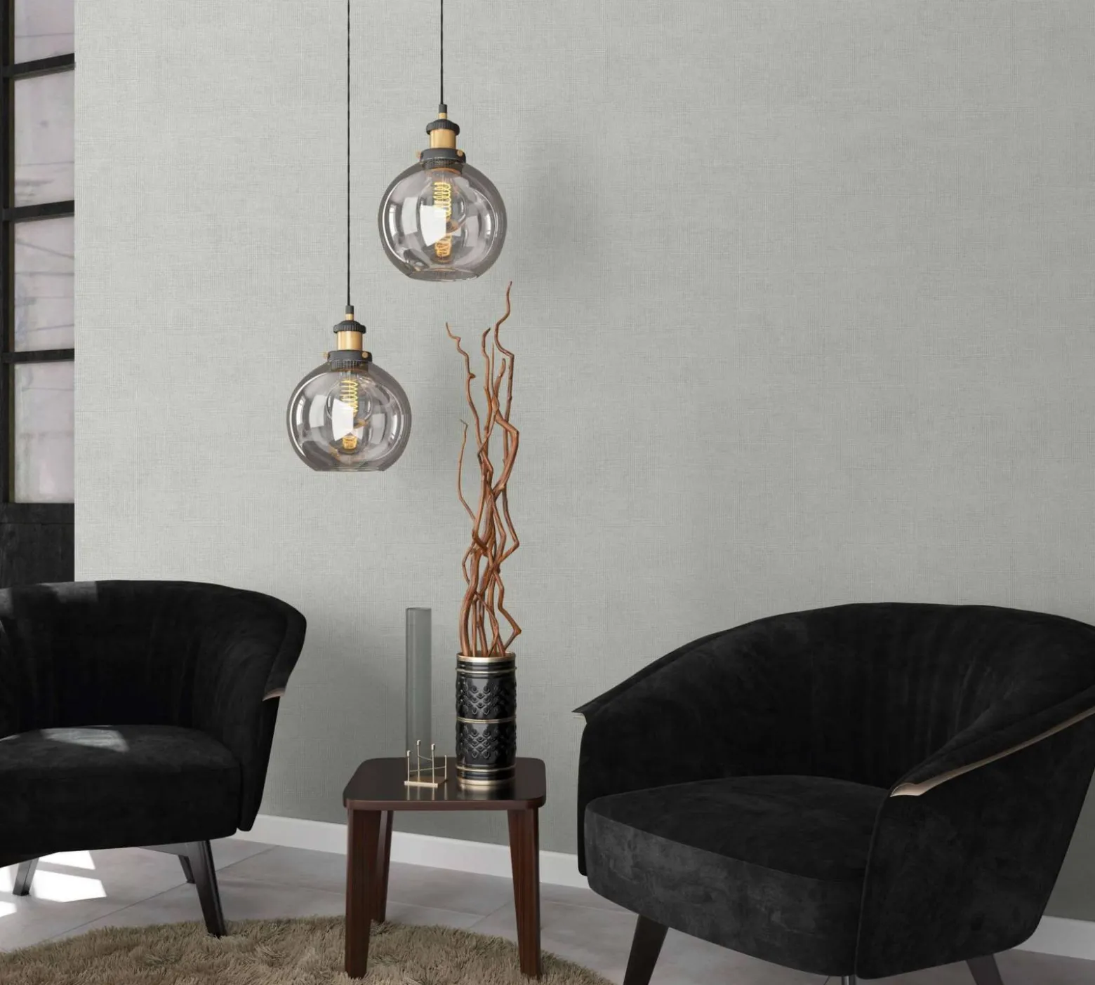 Vliestapete Ivy Uni Struktur Grau 82280 Novamur