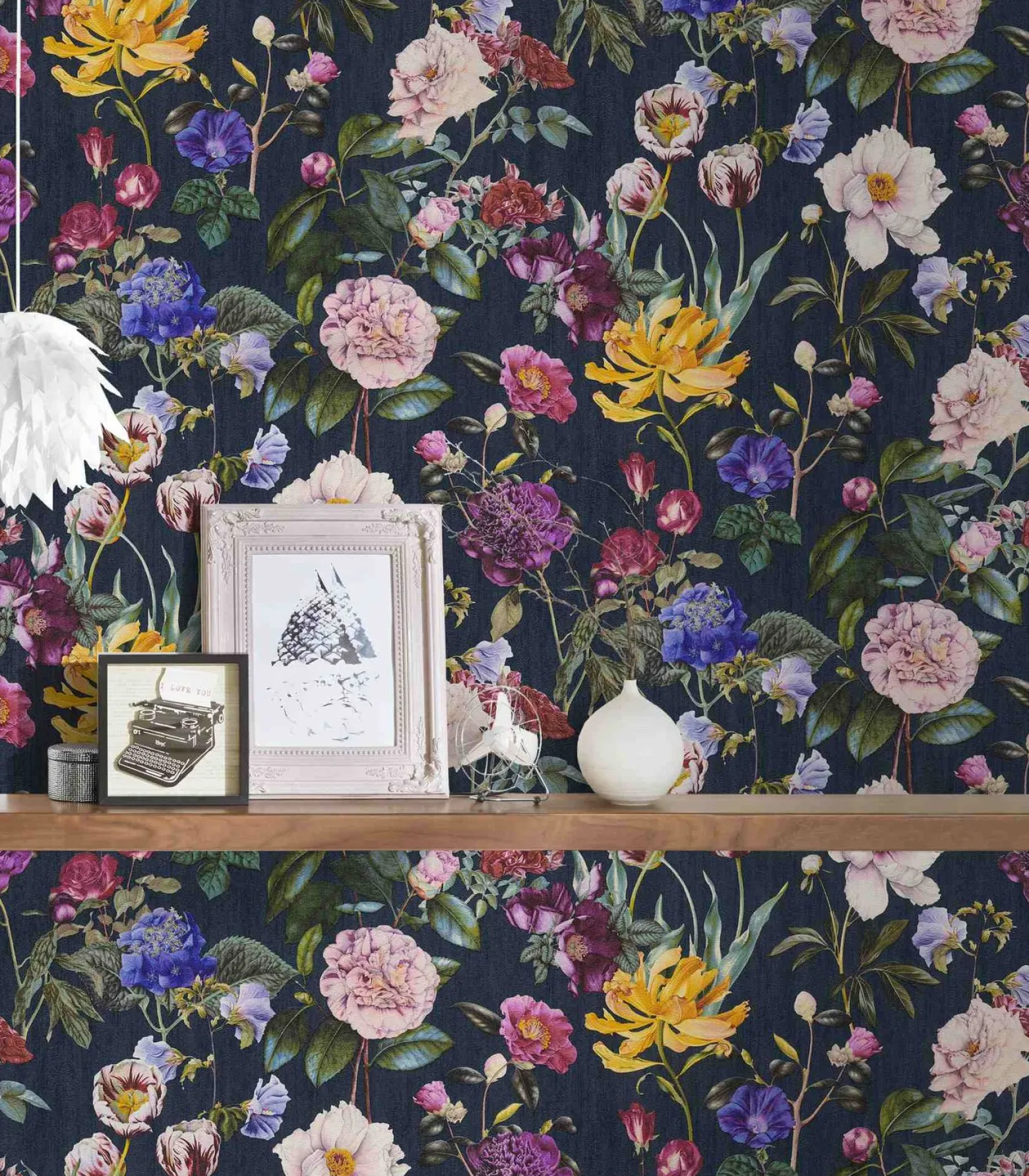 Vliestapete Jette Joop Blumen grau-blau grün 37336-4