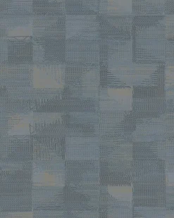 Vliestapete Kacheln Abstrakt anthrazit blau beige 31218