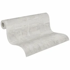 Vliestapete Kacheln Grau Silber Metallic 39671-3