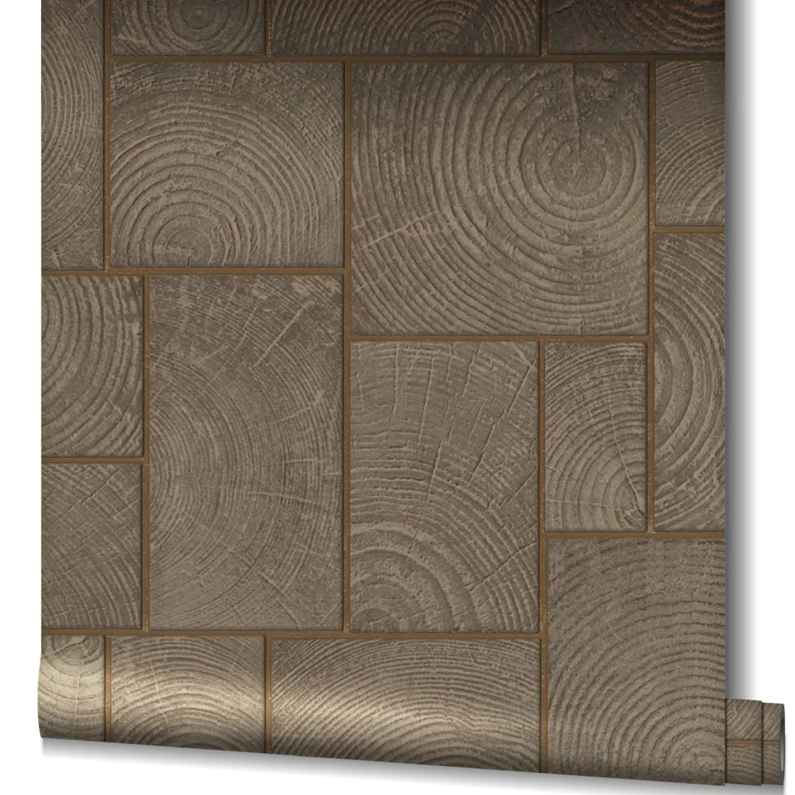 Vliestapete Kacheln Holz Fliesen braun gold 85763