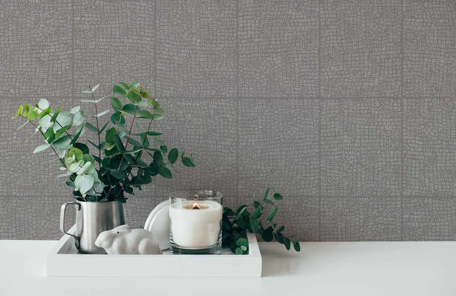 Vliestapete Kacheln Mosaik grau silber 38526-3