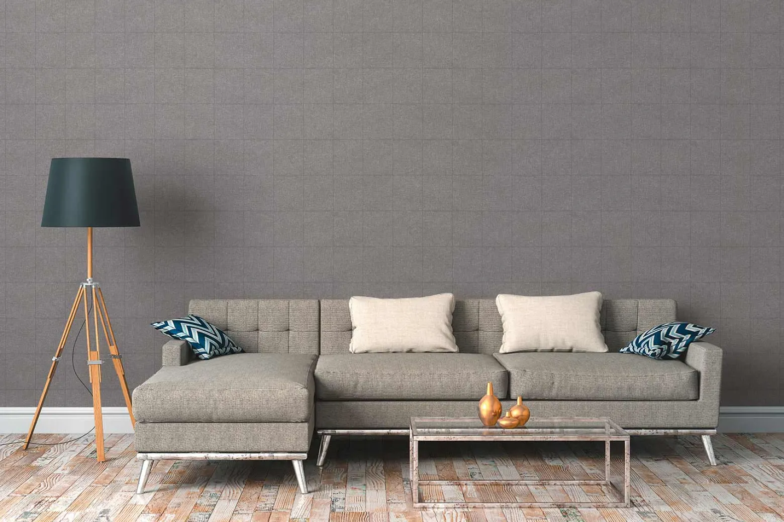 Vliestapete Kacheln Mosaik grau silber 38526-3