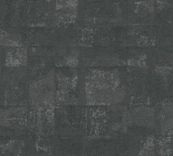 Vliestapete Kacheln Schwarz Silber Metallic 39671-4
