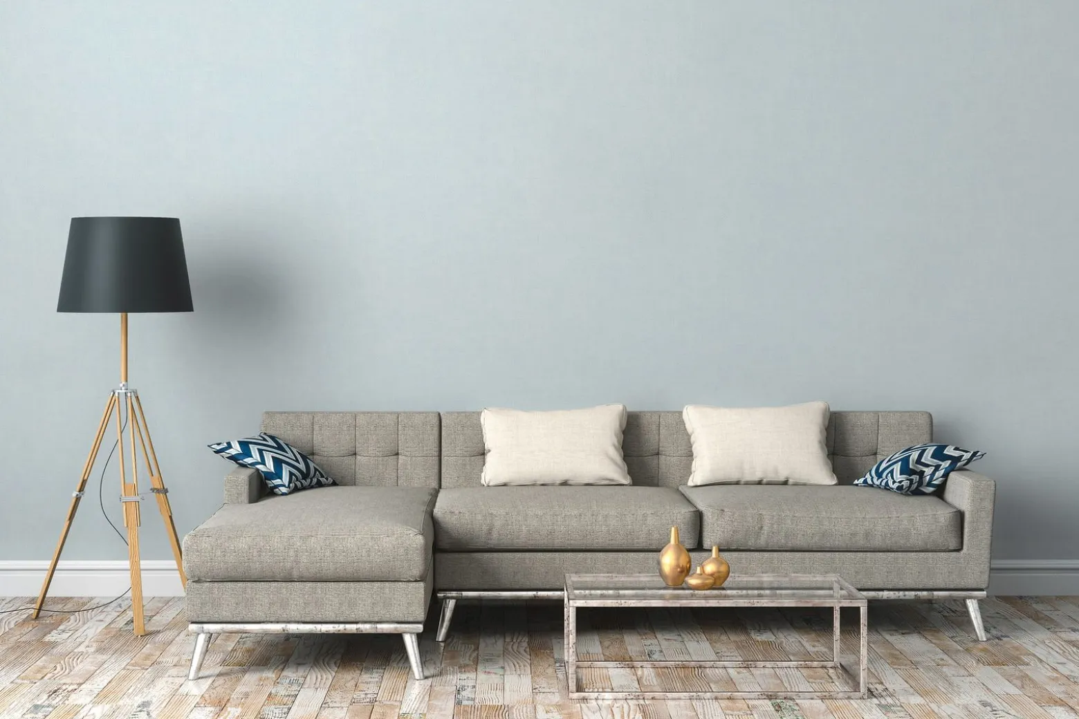 Vliestapete Kariert Textil Optik Blau Weiß 39068-1