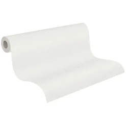 Vliestapete Kariert Textil Optik Hellgrau Weiß 39068-3