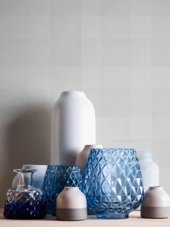 Vliestapete Karo Muster Textil Optik Hellgrau 38664-4