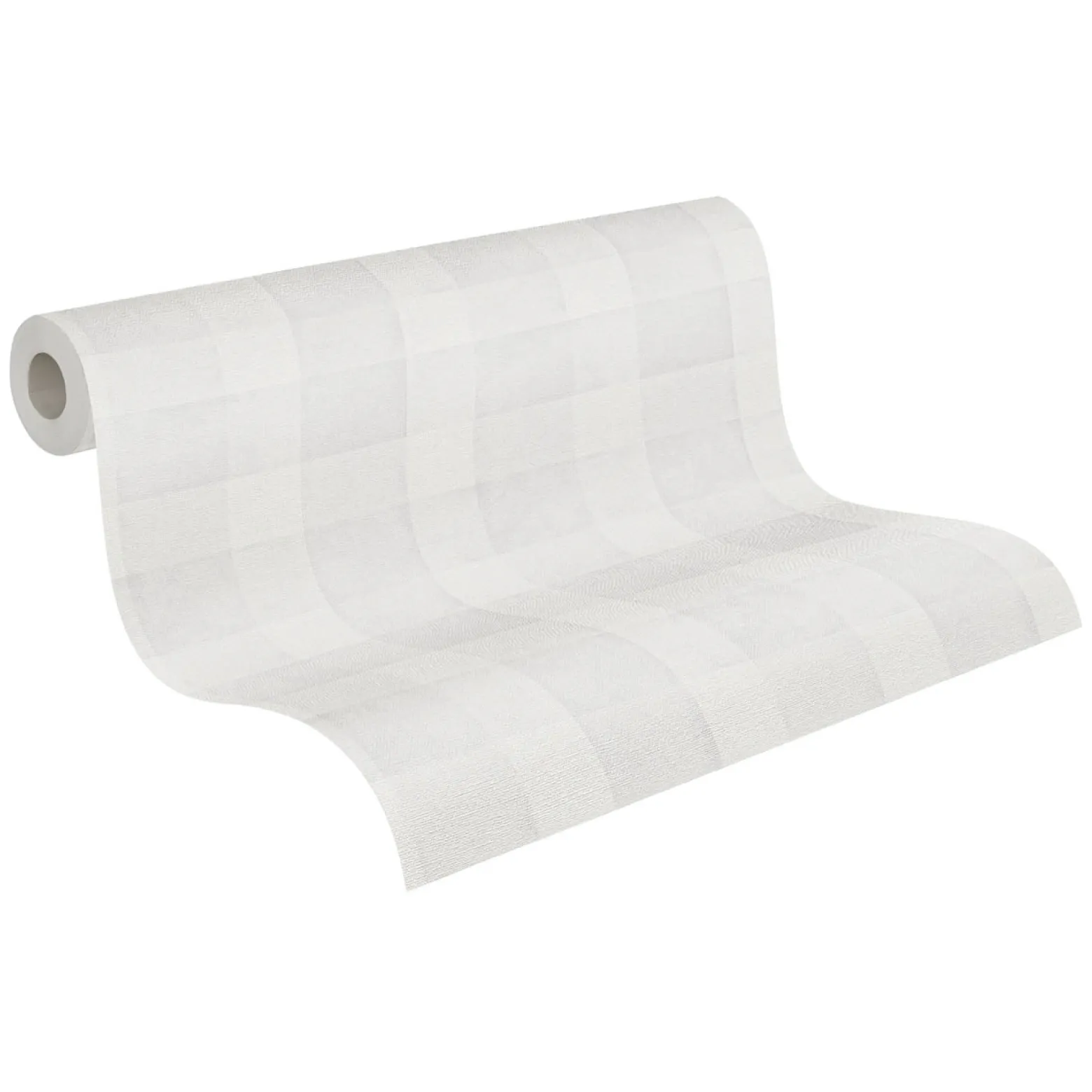Vliestapete Karo Muster Textil Optik Hellgrau 38664-4
