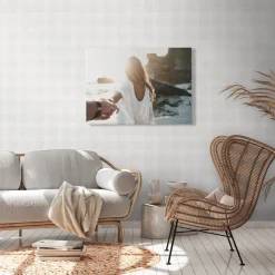 Vliestapete Karo Muster Textil Optik Hellgrau 38664-4