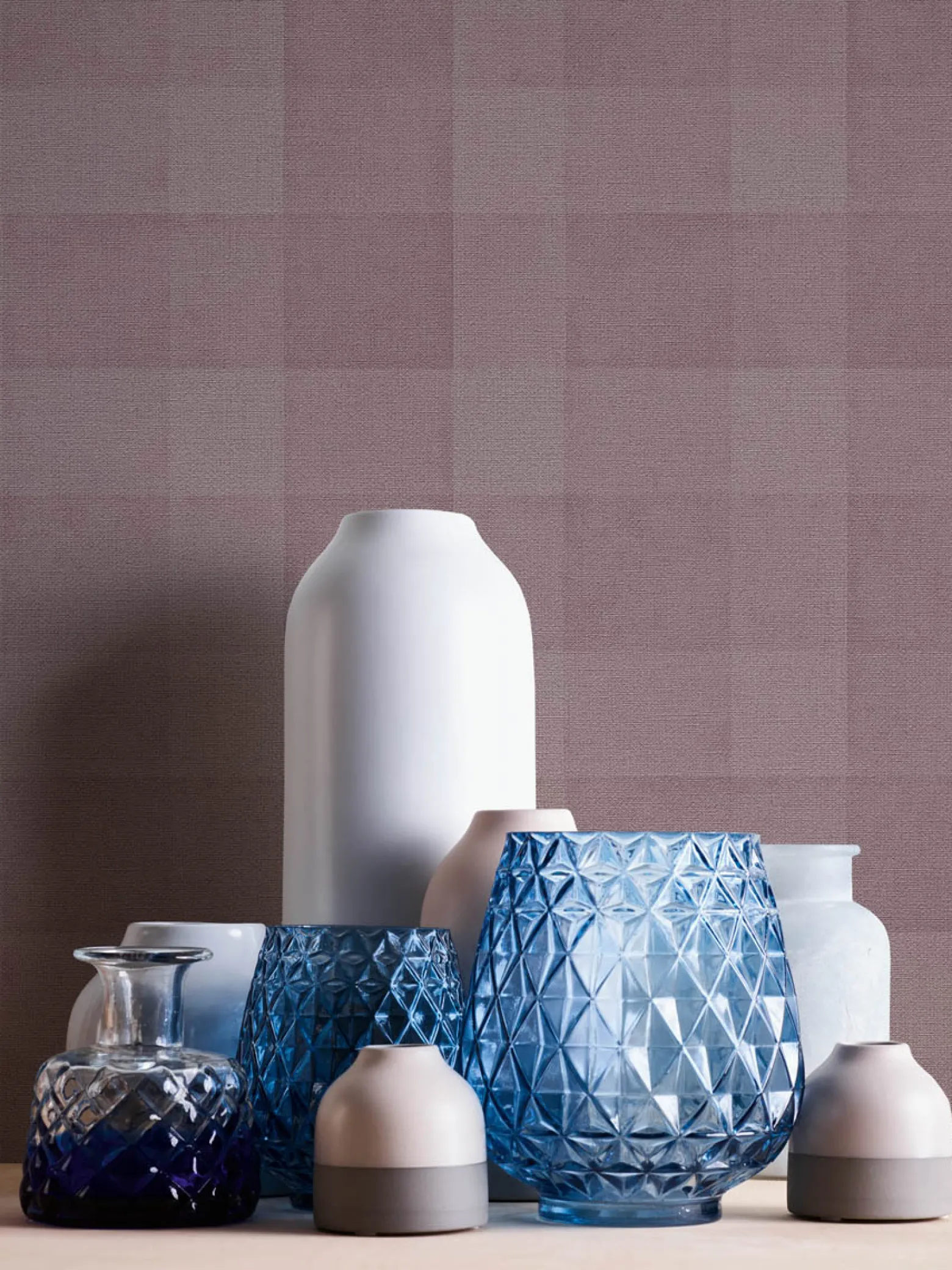 Vliestapete Karo Muster Textil Optik Lila 38664-5