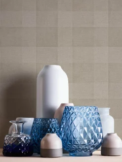 Vliestapete Karo Muster Textil Optik Braun 38664-1